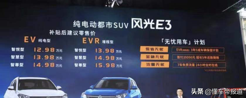 定位新能源小型SUV，东风风光E3广州车展上市，售12.98-15.98万元