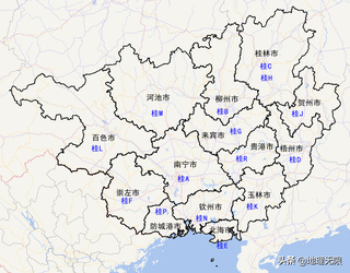广西车牌号首字母分布地图图2