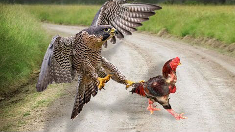 记录户外捕猎，老鹰吃鸡一点不含糊视频1
