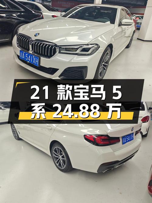 24.88万的 2021款宝马 5系，白色中大型轿车，里程 2.6万