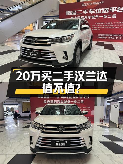 20.5万购 2018款汉兰达四驱至尊版，8万公里，白色