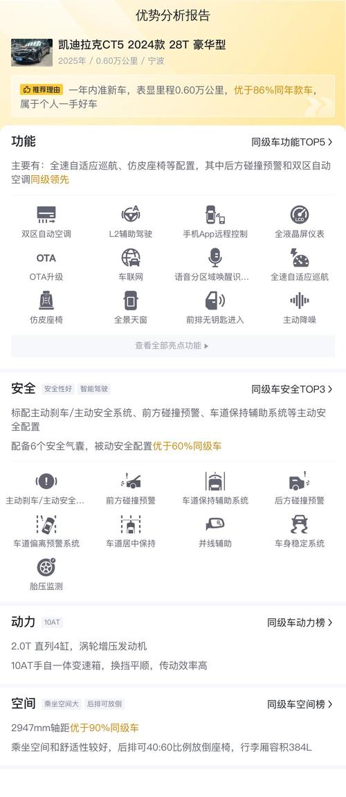 一手准新凯迪拉克CT5，2.0T+10AT，6千公里，18万！