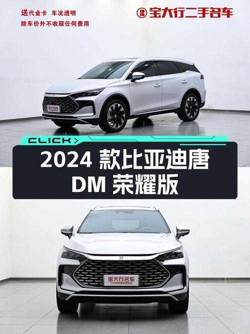 17.3万可买 2024款比亚迪唐 DM 荣耀版，银灰色仅0.2万公里还过户 1次