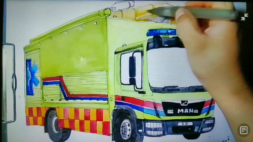 香港🇭🇰救护车#简笔画 #画画 #交通工具 #画汽车#抖音汽车