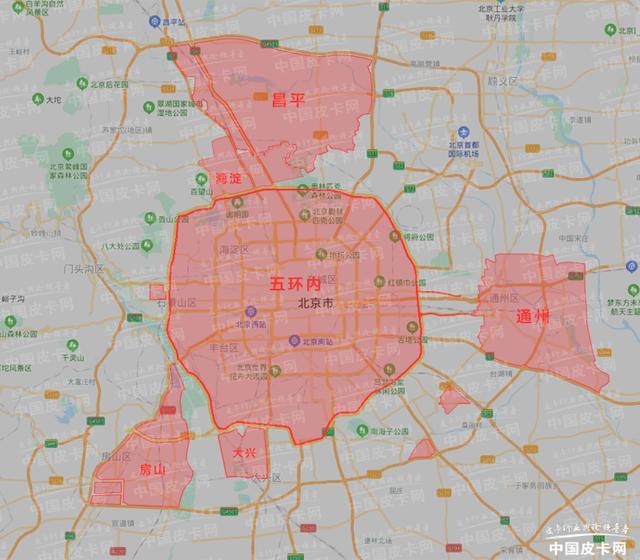 北京各区皮卡限行范围图解,看看你家有没有在其中